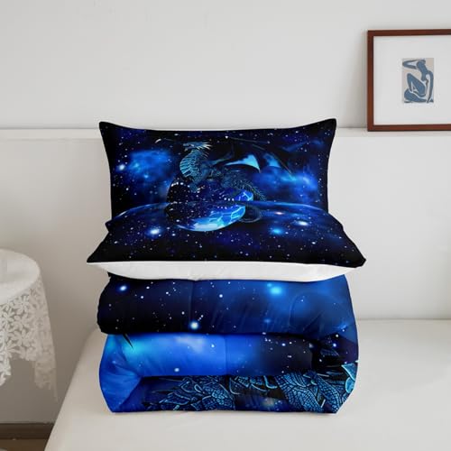 Image of Feelyou Galaxy Dragon Bedding Set Queen Size for Boys Children Teens