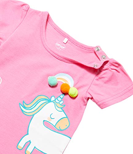 Body Manga Curta Unicórnio, TipTop, Bebê Meninas, Rosa, M