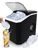 Ice Maker Machine, 15Kg/Day Ice Cube Maker, 9 Cubes in 6 Mins Ice Machine for Home, 2 Sizes Bullet Ice Maker Machine Counter Top, 1.5L, Ice Scoop & Basket, Self-Cleaning, Portable Handle, Bar, Office - Image 1