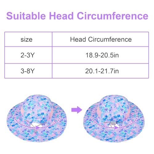 Image of Kids Sun Hat for Toddler Girls Unicorn Bucket Hats UV Protection Summer Hat for Kids Wide Brim Fishing Hat 2-8 Years