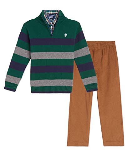 Set de suéter para niños IZOD de 3 piezas pantalones color hunter ropa infantil talla 4