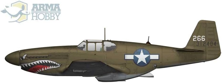 Arma Hobby 1/72 Scale F-6C Mustang Expert Set - Plastic Model Building Aircraft Kit, Item # 70040