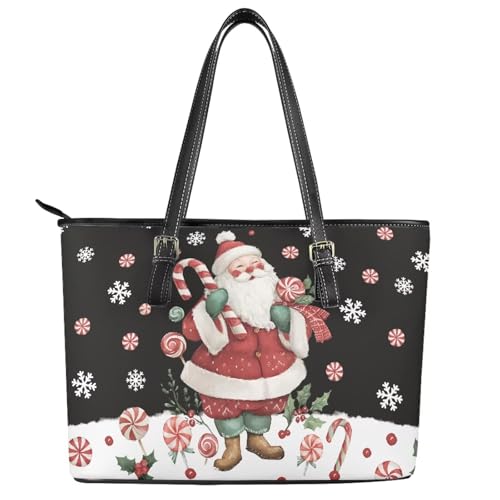 Christmas Large Tote Bag for Women Work Leather Shoulder Bag for Women Travel Duffle Bag for Airplane Holiday Gifts2