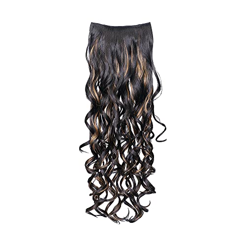 Image of KIS Synthetic Curly Hair Extensions for Women, Highlight Gold | 22 Inches, Natural, Soft Heat Resistant Hair, Thick Washable Reusable, Artificial Hair with 4 Clip-in Extension