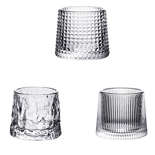Vidrio de barra para whisky vasos de agua giratorios juego de 3 copas de 5oz 2