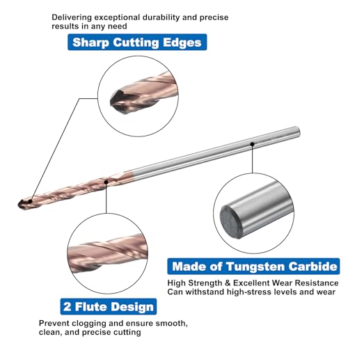 Image of HARFINGTON Ball Nose End Mill 2 Flute 1 /8 inch Diameter 1 /8 inch Shank Tungsten Carbide TICN Coated Spiral CNC Router Bits 1 inch Cutting Length Single End Ball for Carving Engraving Grinding