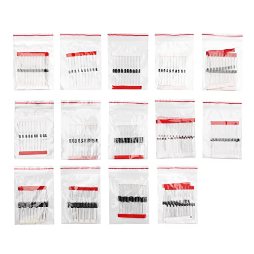 14 Value 240 Pcs Diode Assortment Kit Contain Rectifier/Fast Recovery/Schottky/Switching Diode 1N4001 1N4004 1N4007 1N5404 1N5406 1N5408 Rl207 Fr107 Fr207 Uf4007 1N5817 1N5819 1N5822 1N4148 #TOP3