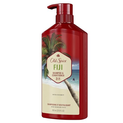Old Spice Mens 2-in-1 Shampoo and Conditioner Set, Fiji, Coconut & Tropical Wood Scent, For All Hair Types, Healthier, Fuller, Moisturized Looking Hair, 21.9 fl oz Each, Twin Pack - image 9