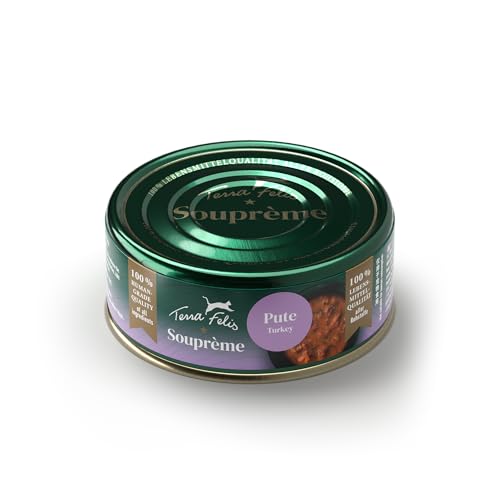 TERRA FELIS Souprème Pute - 24x70 g I Suppe für Katzen | ohne Zucker & Getreide | hohe Akzeptanz | Premium Katzennahrung in 100% Lebensmittelqualität Aller Rohstoffe I Ergänzungsfuttermittel