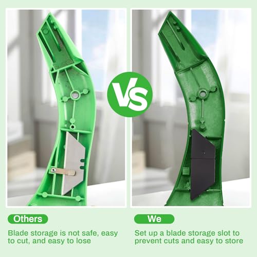 Image of WILLBOND 2 Pcs Navajas Para Roofing Fixed Blade Roofing Knife, Heavy Duty Utility Knife for Drywall, Vinyl, Carpet Cutting, Metal Roofings Tools with Replacement Hook Blades (Dark Green)