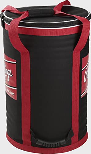 Rawlings Sot Sided Ball Bucket Bag, Rssbb , Black/Red , 21.25" H X 13.5" W #TOP3