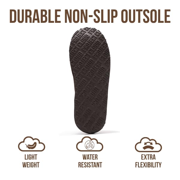 Project Cloud Mens Slippers 100% Genuine Leather and Genuine Shearling Lining – House Slippers for Men with Memory Foam Insole – Lightweight & Non Slip Mens House Shoes (Chill,CHOCBRWNSUED,7.5) by Project Cloud - Image 5