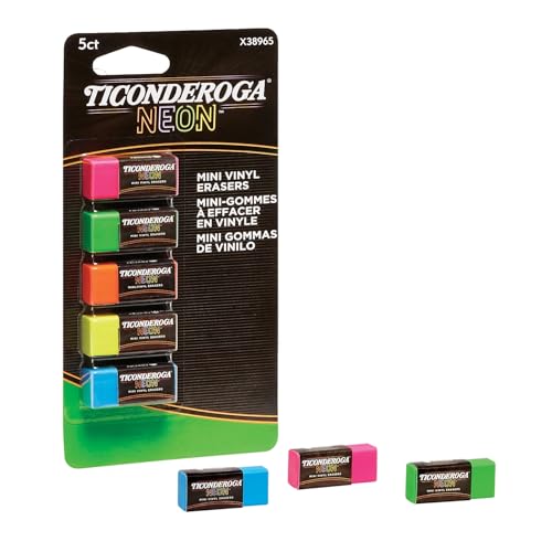 Borradores Dixon Ticonderoga para niños de primaria y secundaria, pack multicolor de 5 piezas 2