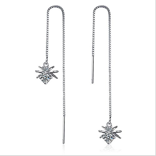 Daesar Pendientes Línea de Oreja Pendientes Chapado en Plata Mujer Pendientes de...