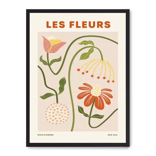 Cuadro les fleurs ii : toile artistique florale avec finitions soignées pour bureau
