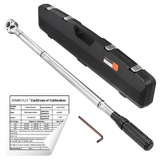 RIMKOLO 3/4-inch Drive Click Torque Wrench Dual-Direction Adjustable Torque Wrench Set with Buckle with Screwdriver (100-600ft.lb / 135-815Nm)