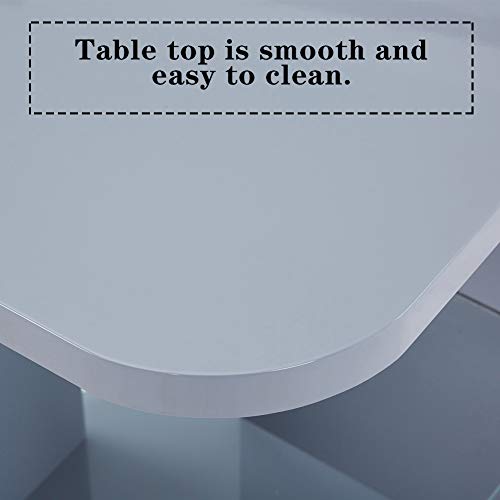 GOLDFAN Wood Side Table with Glass End Table Small Coffee Table Lamp Sofa Bedside Table with Storage for Living Room/Bed Room (Grey, 40 x 40 x 56cm) - Image 6