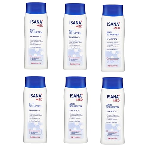 MED Anti Schuppen Shampoo, Piroctone Olamine, Coffein & Menthol, trockene Kopfhaut, dermatologisch bestätigt Spar Pack 6x 200ml