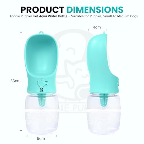 Image of Foodie Puppies Portable Dog Water Bottle - (Aqua Bottle) I Leak-Proof and Lockable Pet Dispenser Cup for Travel, Walking and Hiking (350ml)