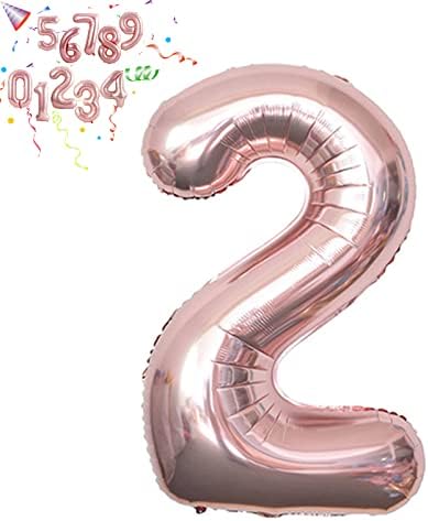 ASMFUOY 40 Inches Number Foil Balloon Jumbo Digital Helium Balloons for Boy Girl Kids Birthday Party Wedding Ceremony Decorations(1, Silver)