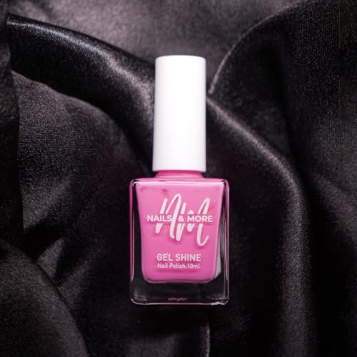 Image of Nails & More Bright Pink Nail Polish, Argan Oil-Infused Gel Shine, Neon Pink Nails, Fashion-Forward | 10ml