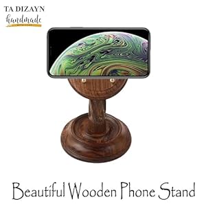 Ta dizayn antique solid wooden stand office desk accessories office decor phone stand desk organizers and accessories display case office decor for women birthday gifts for men gifts for women  urban country home decor