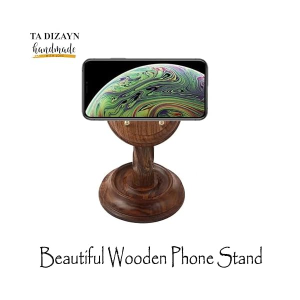 Ta dizayn antique solid wooden stand office desk accessories office decor phone stand desk organizers and accessories display case office decor for women birthday gifts for men gifts for women  urban country home decor