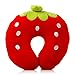 Cuscino da viaggio per bambini, cuscino per collo per bambini e collo, supporto per collo a forma di U per aereo e treno (fragola)