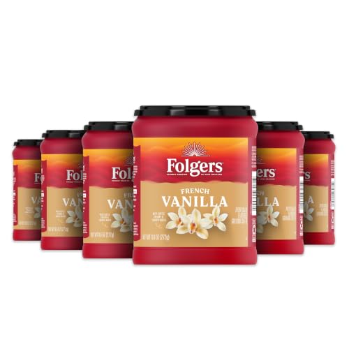 20% coupon - Folgers French Vanilla Flavored Ground Coffee, 9.6oz, 6 cans