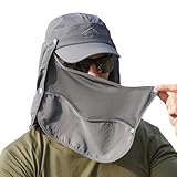 IJHFNL Sombreros de Pesca Hombre, Sombrero para el Sol Unisex, con Proteccion para Cuello y Cara, con Protección UPF 50+,...