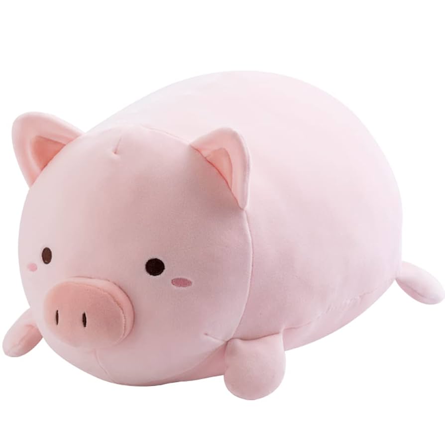 ピンクのクッションキャラクター Amazon.co.jp: ELAINREN かわいいアニメピギーぬいぐるみスロー
