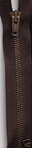 OPTI Antique Brass Metal Open End Zips 70cm Brown - each