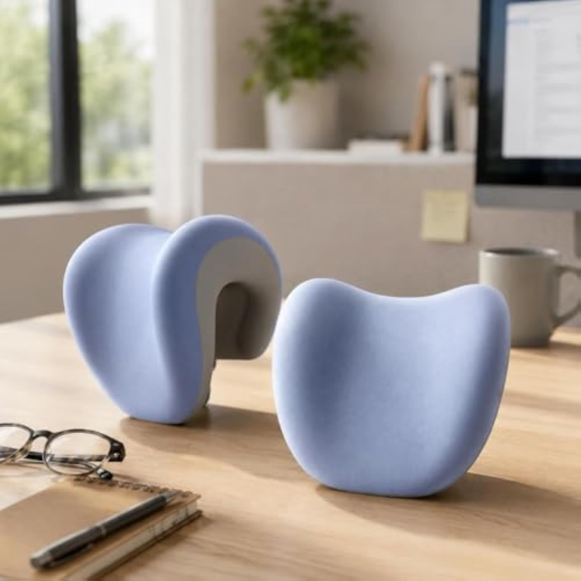 Multifunctional Office Headrest Pillow, Beige Gray