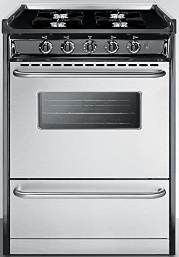 Summit Appliance TNM6107BRW 24" Wide Slide-in Style Gas Range in Stainless Steel with Open Burners, Oven Window, Adjustable Oven Racks, Porcelain Construction and Electronic Ignition #1