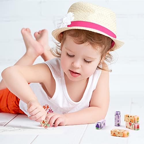 Vicloon Cute Fruit Erasers, 6Pcs Plastic Pencil Eraser Rubbers Long Lasting Erasers for Kids Pencil Erasers Pack for School, Office, Drawing, Party Favors