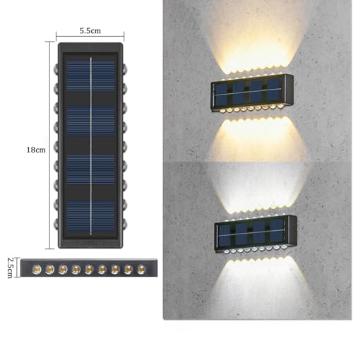 Applique murale solaire extérieure IP65 éclairage LED up and down lot de 18 - 2