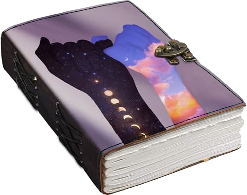 Image of Mr KRAFT Handcrafted A5 120 GSM Premium White Paper Love Promise UV Print Diary Leather Journal with Unique UV Love Diary Writing Notebook Unruled Personal Diaries for Men,Women-5x7 (Multi8)