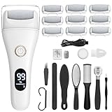 Electric Foot File Callus Remover for Feet - 9pcs Larger Grinding Head&3Speed, Pedicure Kit Foot Scrubber Deadskin Callus Remover, Foot Care Kit Pedicure Tools for Dead Skin Callus Hardskin Dry Cracks