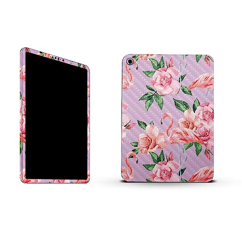 Image of MightySkins Carbon Fiber Skin Compatible with Apple iPad 10.9 inch 10th Gen (2022) Full Wrap Kit - Flamingo Rose | Protective, Durable Textured Carbon Fiber Finish | Easy to Apply | Made in The USA