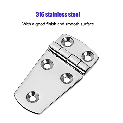 Marine Boat Hatch Hinges Stainless Steel, 3 Inch X 1.5 Inches(76 X 38Mm) 5 Holes, No Noise, Heavy Duty 316 Stainless Steel With Screws (4 Pcs) #TOP2