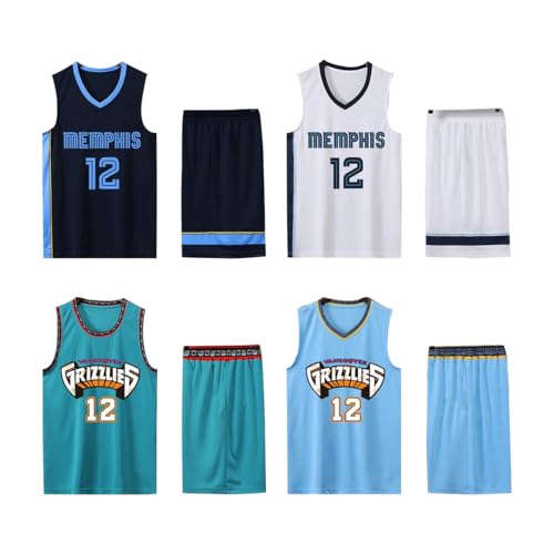 [VAMPAR] ユニフォーム ジャ・モラント 背番号12 メンフィス・グリズリーズ バスケットボールスーツ レプリカ 非公式 バスケジャージ 上下セット 吸汗速乾 メッシュ ストリート/練習兼用 大人 子供 男女兼用 (C,S) [並行輸入品]のサムネイル