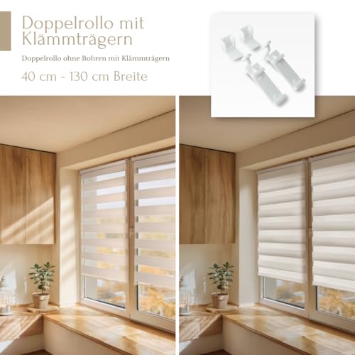 Home-Vision Premium DuoRollo Klemmfix ohne Bohren Zebra B80 x H220cm – Ansicht 4