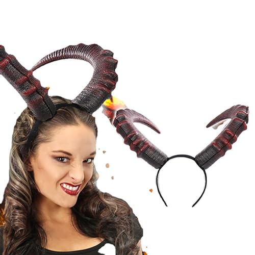 WDEC Cerceau en Corne de Diable pour Halloween, Festival, Rôle, Cosplay - Accessoire de Décoration de Fête, Coiffe Maléfique - Costume d'Halloween pour Adultes – vue 3