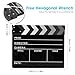 Ribvane Film Directors Clapboard, Move Slate Photography Video TV Cut Action Scene Acrylic Clapper Board Props with a Magnetic Blackboard Eraser, Two Custom Pens, Cleaning Cloth and Hex Wrench (Black)