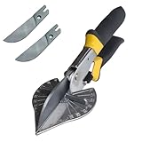 Multi Angle Miter Shears for Angular Cutting, Adjustable 45-135 Degree Trim Cutter for Soft Wood, PVC, Plastic, and Molding - Includes Extra Blades and Safety Lock (Black handle)