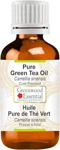 Image of Greenwood Essential Pure Green Tea Oil (Camellia sinensis) | Cold Pressed | Natural | Undiluted | For Diluting Essential Oils | For Skin & Massage | Men & Women | 30ml