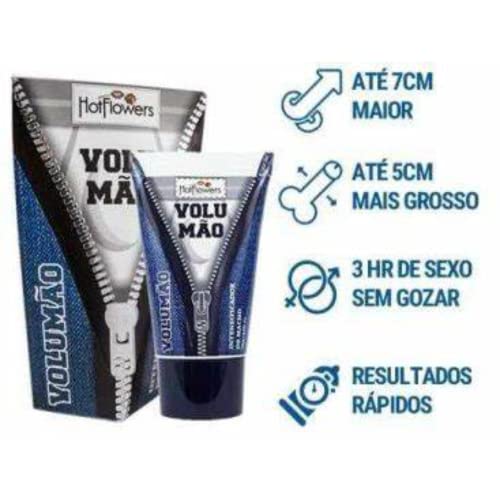 Gel Lubrificante Masculino Volumão Retardante Hot Flowers 25g Kamin