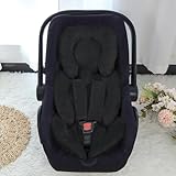 GFU Infant Car Seat Insert Head and Body Support, Reversible Newborn Insert for Carseat with Strap Pads, Soft Stroller Cushion Pillow Insert for Boys and Girls, Fits for Stroller, Swing, Black - Image 2