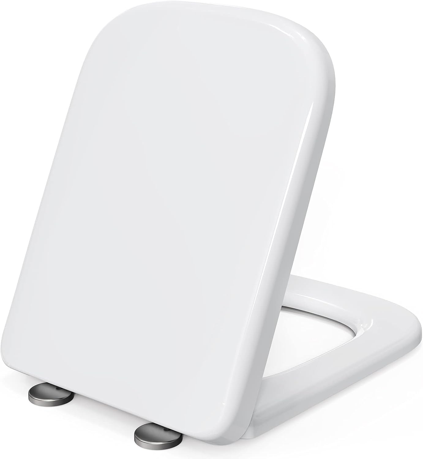 Pipishell Softclose toiletbril, wc-bril met snelsluiting voor eenvoudige reiniging, eenvoudige bevestiging aan de bovenkant, standaard toiletbril (Grijs