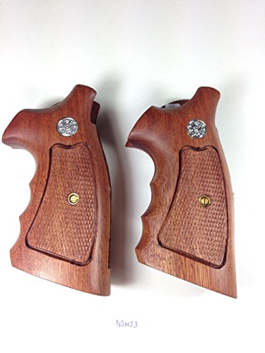 New Smith & Wesson S&W N Frame Square Butt Grips Checkered Finger Groove Open Back Hardwood Wood Handmade #Nsw23 #TOP6